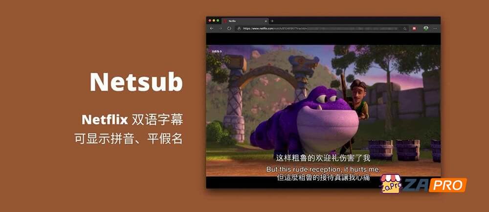 Chrome/Edge 扩展：Netsub 为 Netflix 显示双语字幕