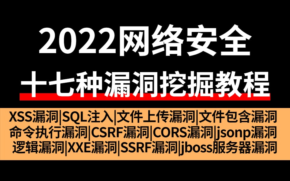 B站最详细的十七种漏洞的挖掘教程