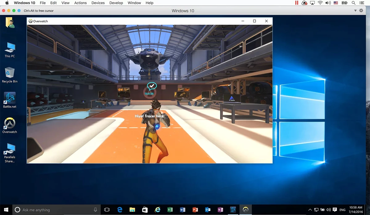 Parallels Desktop 运行 Windows 11 融合模式截图