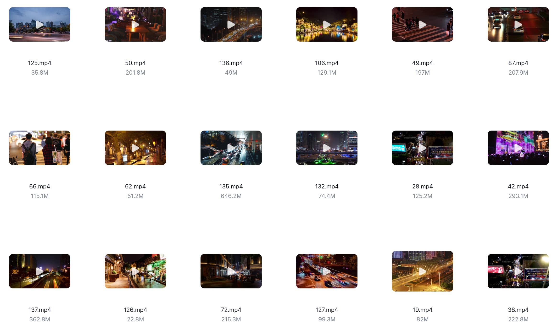 4K/8K 视频素材（夜景城市人流街道夜市延时航拍/自然风景风光雪山湖泊）